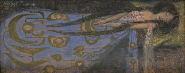 Nukkuva prinsessa, noin 1896 (pastelli, akvarelli, paperi)
