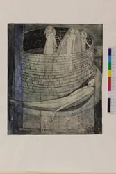 Totuus on kaivon pohjassa, n. 1912-1915 (kynä ja akvarelli paperilla)