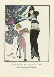 Jouluvalmistelut, pub. 1914 (Tulostuskuvio)