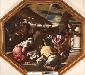 Paimenten palvonta Francesco da Ponte dit Francesco Bassanon (1549-1592) maalaus Genes, Strada Nuova -museot