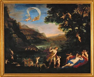 Adonis conduit pres de Venus par les Amours - rakkaudenjumalat johdattavat Adoniksen kohti Venusta ...