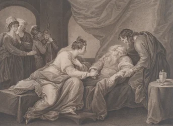 Kuningas Lear ja Cordelia Shakespeare, Kuningas Lear, näytös 4, kohtaus 7, n. 1783.