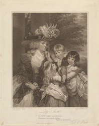 Lady Charlotte Smith ja hänen lapsensa; George Henry, Louisa ja Charlotte