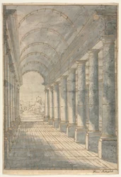 Barrel-Vaulted Arcade renderöity perspektiivissä