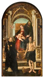 North Transept, Pyhän Nikolauksen alttari, Madonna Enthroned ja Child Saint Anna Pyhät Nikolaus Tolentino ja Jerome, Francesco Casella 1510