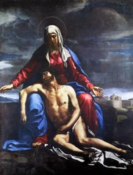 Hurskaus, Francesco Cozza (1605-1682), öljy kankaalle, 221x167 cm.