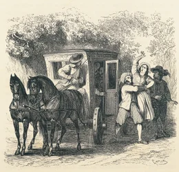 Lucyn sieppaus, jakso Kihlatuista, Alessandro Manzoni (1785-1873), kuvitus Francesco Goninin (1808-1889) vuodelle 1840