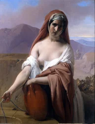 Rebecca kaivolla. Francesco Hayezin maalaus. Breran akatemia. Milano