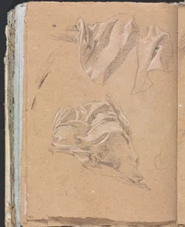 Verona Sketchbook: Drapery studies sivu 90, 1760.
