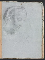 Verona Sketchbook: Naisen pää ja hartiat (sivu 61)