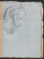 Verona Sketchbook: Naisen pää ja hartiat sivu 61, 1760.