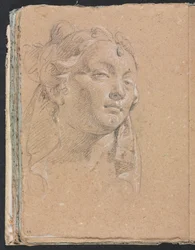 Verona Sketchbook: Naisen pää, sivu 58, 1760.