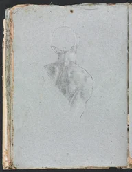 Verona Sketchbook: Miesten alaston pää ja hartiat takaapäin (sivu 62)