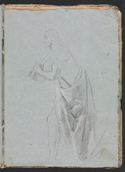 Verona Sketchbook: Seisova uros verhoineen sivu 19, 1760.