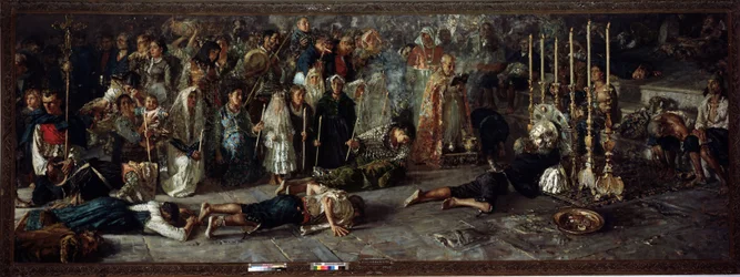 Il voto (Fete kunnianosoituksena St Pantaleonille 27. heinäkuuta Miglianicossa Abruzzossa, Italiassa) - öljy kankaalle