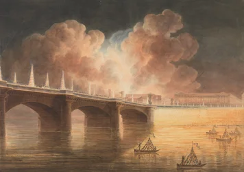Juhla yleisen rauhan puolesta Pariisissa 18. Brumaire. Bridge ja Place de la Concorde., 1801-2
