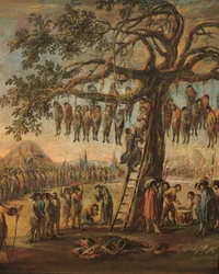 Francesco Simoninin "The Miseries of War: the Hanged Men" yksityiskohta