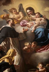 Madonna Rosary pyhien Dominic ja Katariina kanssa