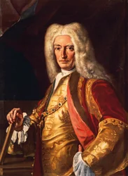 Muotokuva kreivi Aloys Thomas Raimund Von Harrachista, Napolin varakuninkaasta, n. 1730, Francesco Solimena (1657-1747), öljy kankaalle, 98x74 cm.