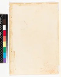 Recto: Opintolomake. Verso: Pieniä mustekirjoituksia, mahdollisesti verhojen tutkimus? , 1700-1799