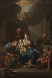 Esitysluonnos "Pyhä perhe pyhien Annan, Joachimin ja Johannes Kastajan kanssa" (Santa Marialle Via Latassa, Roma)
