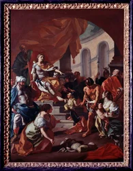 Salomonin tuomio (Salomon tuomio) Francesco de Muran (1696-1782) maalaus Montecassinon luostarin museo Italiassa