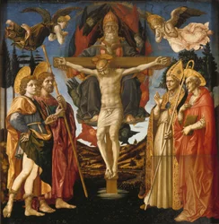 Pistoian Santa Trinità -alttaritaulun Pyhää kolminaisuutta esittävä paneeli, 1455-1460