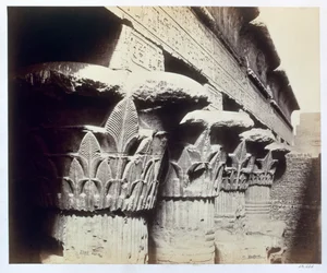 Porticon pääkaupungit, Khnumin temppeli, Esna, Egypti, 1862