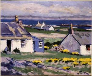 Cuil Phail Croft, The Two Crofts, Iona (öljy kankaalle)