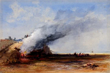Vanhan veneen polttaminen, 1800-luku.