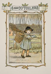 Vinjetti teoksesta Four and Twenty Toilers, pub. 1900 (värilitra)
