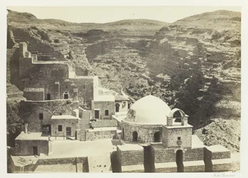 Mar-Saban luostari, lähellä Jerusalemia, 1857.