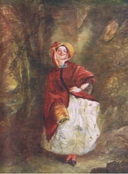 Dolly Varden, kuvitus Maailman parhaiden kirjojen kirjastosta, n. 1940
