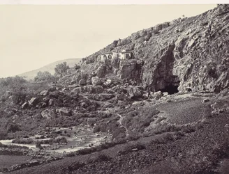 Jordanin päälähde, joka virtaa luolasta lähellä Baniasta, lähellä ..., n. 1857.