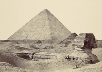 Sfinksi ja suuri pyramidi, Geezeh, 1857.