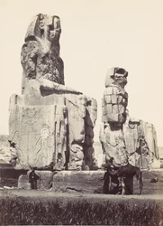 Memnonin patsaat. Theban tasango, 1857.