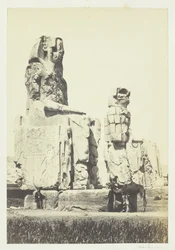 Memnonin patsaat, Theban tasango, 1857.