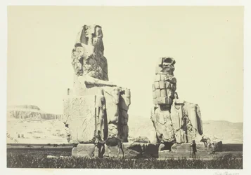 Memnonin patsaat, Theban tasango, 1857.