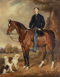 Equestrian muotokuva Seymour Sydney Hydestä 6. Earl of Harrington (öljy kankaalle)