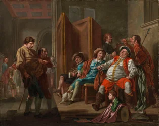 Falstaff värvää alokkaita Shakespearen näytelmästä "Henrik IV", osa II, näytös III