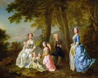 Samuel Richardson istui toisen perheensä kanssa