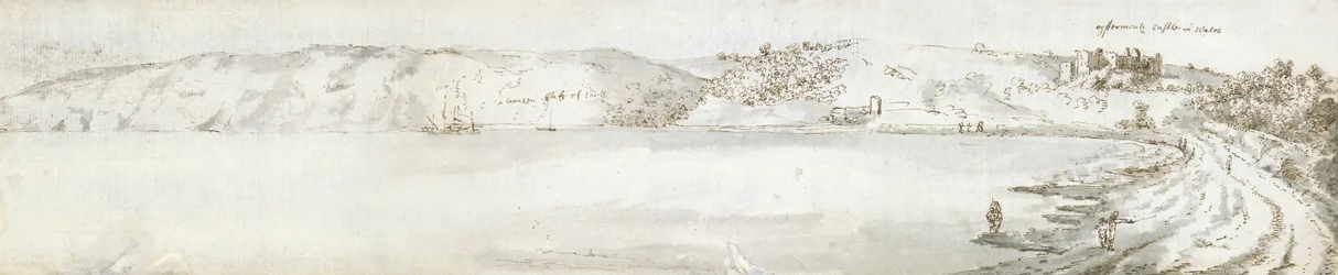 Oystermouthin linna, noin 1678 (vesiväri ja ruskea muste paperille).