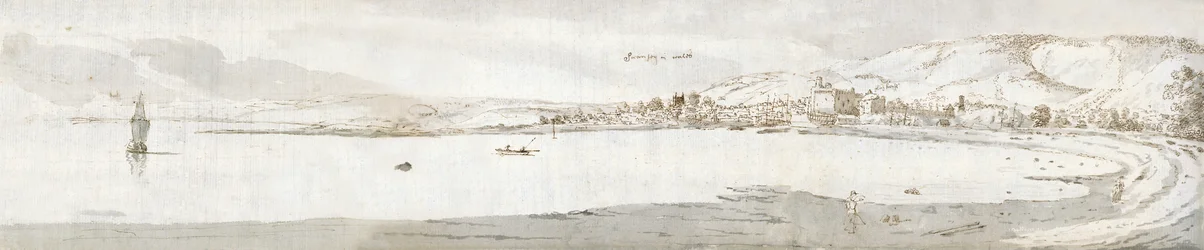 Swansea, noin 1678 (vesiväri ja ruskea muste paperille).