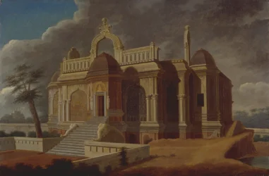 Mausoleumi kivielefanttien kanssa