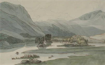 Rydal Water with the Grasmere Hills, 1786 (kynä kynällä ja musteella sekä wc paperilla)