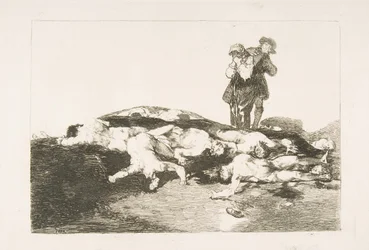 Levy 18 julkaisusta The Disasters of War Los Desastres de la Guerra: Hauta heidät ja ole hiljaa..., 1810.