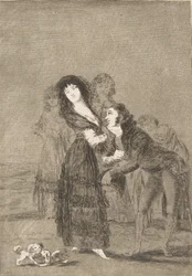 Levy 27 Los Caprichosista: Kumpi niistä on voitetumpi Quien mas rendido, 1799.