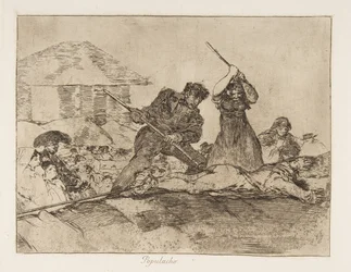 Levy 28 teoksesta The Disasters of War Los Desastres de la Guerra: Rabbl..., 1810, julkaistu 1863.