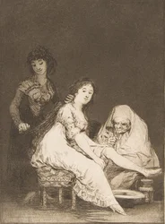 Levy 31 Los Caprichosista: Hän rukoilee Ruega por ella., 1799, puolesta.