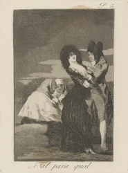 Tal para qual. (Two of a Kind.), pl. 5 sarjasta Los caprichos